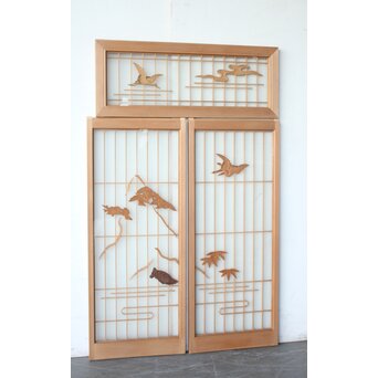 鶴亀書院欄間 3枚1組　R0534