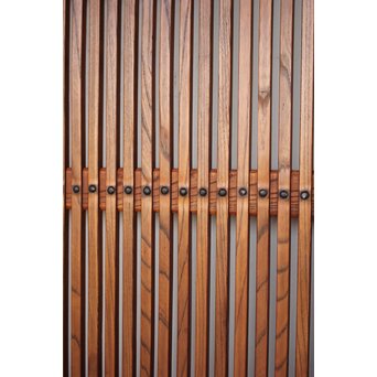 玉杢腰板 総欅格子蔵戸　W0235 