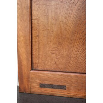 玉杢腰板 総欅格子蔵戸　W0235 