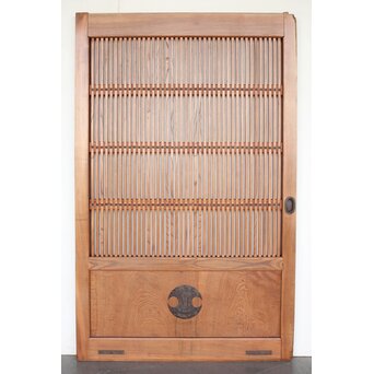 玉杢腰板 総欅格子蔵戸　W0235