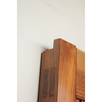 玉杢腰板 総欅格子蔵戸　W0235 