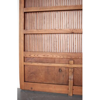 玉杢腰板 総欅格子蔵戸　W0235 