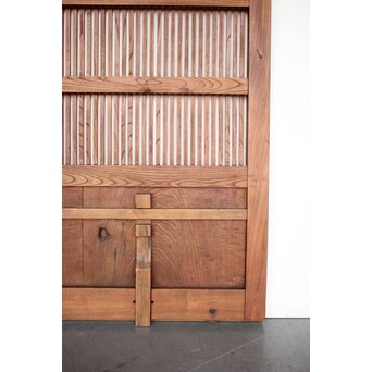 玉杢腰板 総欅格子蔵戸　W0235 