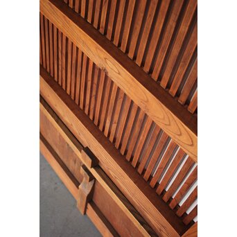 玉杢腰板 総欅格子蔵戸　W0235 