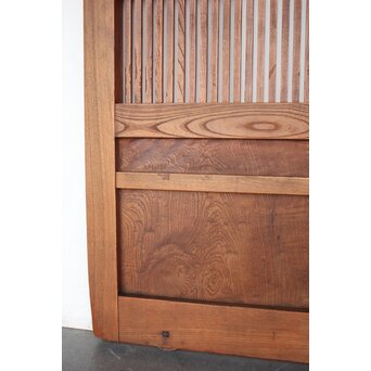 玉杢腰板 総欅格子蔵戸　W0235 