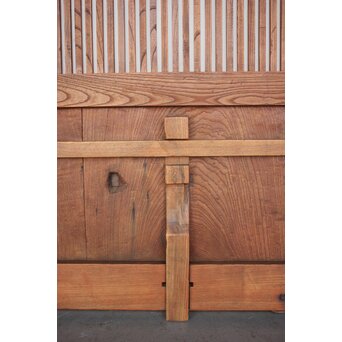 玉杢腰板 総欅格子蔵戸　W0235 