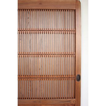 玉杢腰板 総欅格子蔵戸　W0235 