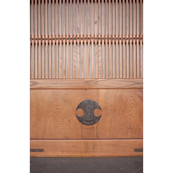 玉杢腰板 総欅格子蔵戸　W0235 