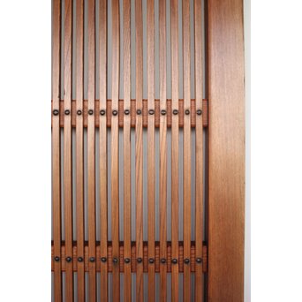 玉杢腰板 総欅格子蔵戸　W0235 