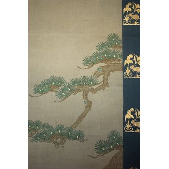 竹屋町刺繍 鶴図 掛軸　Z796 