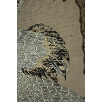 竹屋町刺繍 鶴図 掛軸　Z796 