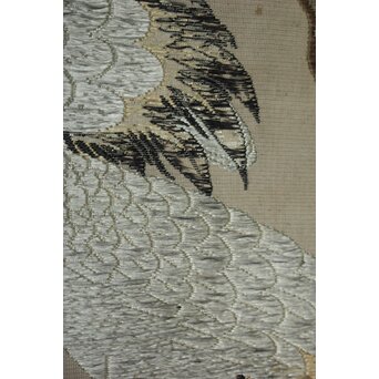 竹屋町刺繍 鶴図 掛軸　Z796 