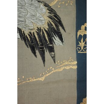 竹屋町刺繍 鶴図 掛軸　Z796 