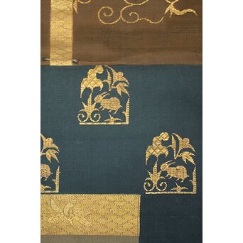 竹屋町刺繍 鶴図 掛軸　Z796 