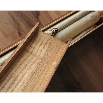 華堂筆 孔雀之図 大幅 絹本軸装 共箱　Z802 