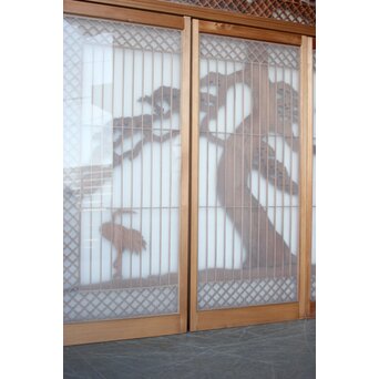 鶴松 書院欄間 5枚1組　R0536 