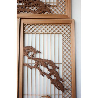 鶴松 書院欄間 5枚1組　R0536 