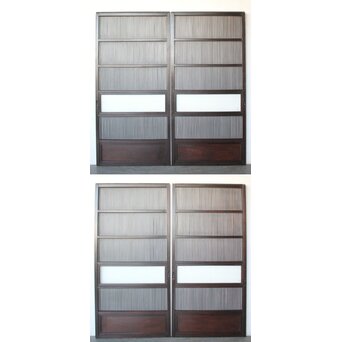 民芸 ダイアガラス格子戸 4枚1組　L1198 4枚並べて　ウラ