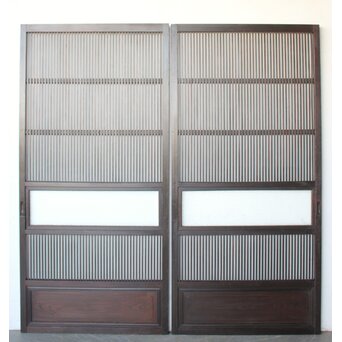 民芸 ダイアガラス格子戸 4枚1組　L1198 CD　表