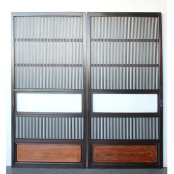 民芸 ダイアガラス格子戸 2枚1組　L1199