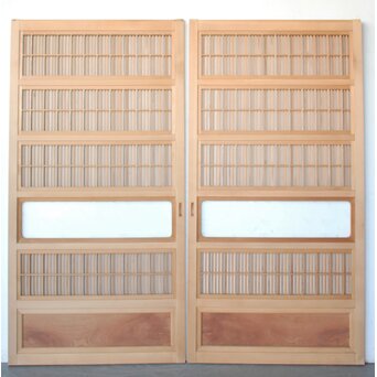 美品白木 障子枠付格子戸 4枚1組　L1200 AB　ウラ