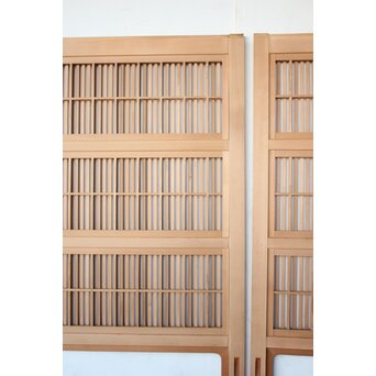 美品白木 障子枠付格子戸 4枚1組　L1200 