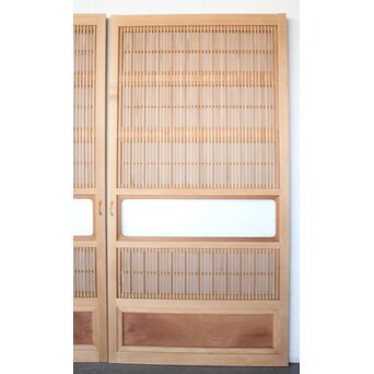 美品白木 障子枠付格子戸 4枚1組　L1200 