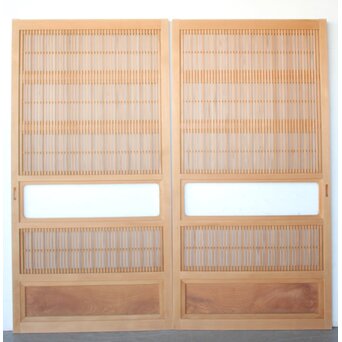 美品白木 障子枠付格子戸 4枚1組　L1200 AB　表