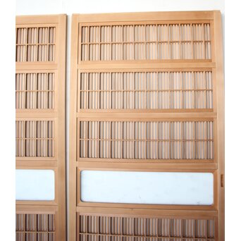 美品白木 障子枠付格子戸 4枚1組　L1200 