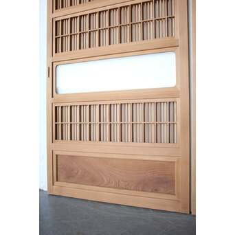 美品白木 障子枠付格子戸 4枚1組　L1200 