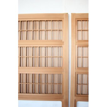 美品白木 障子枠付格子戸 4枚1組　L1200 