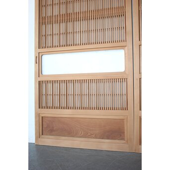 美品白木 障子枠付格子戸 4枚1組　L1200 
