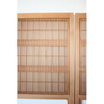 美品白木 障子枠付格子戸 4枚1組　L1200 