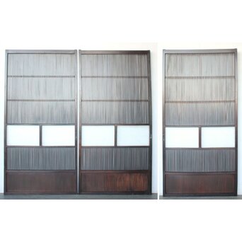 民芸 ダイアガラス格子戸 3枚1組　L1201