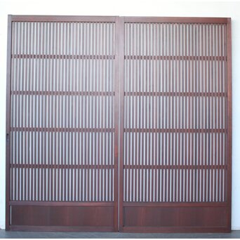 紅平格子戸 2枚1組　L1203