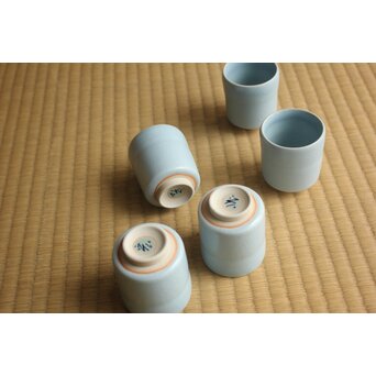 人間国宝 中島宏 南宋青磁 湯呑 5客　P629 