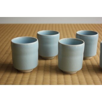 人間国宝 中島宏 南宋青磁 湯呑 5客　P629 