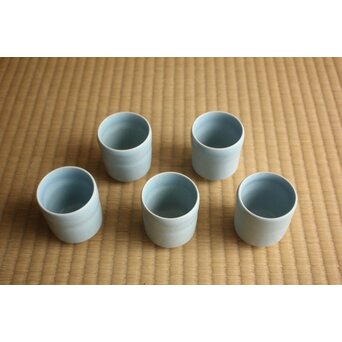 人間国宝 中島宏 南宋青磁 湯呑 5客　P629 