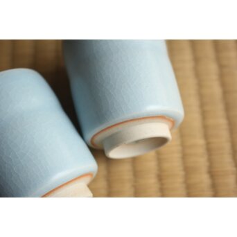 人間国宝 中島宏 南宋青磁 湯呑 5客　P629 