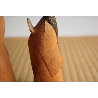 女流彫刻家【瀧川佐智子】 木彫彩色「立雛」 X630 