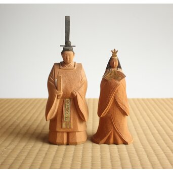 女流彫刻家【瀧川佐智子】 木彫彩色「立雛」 X630