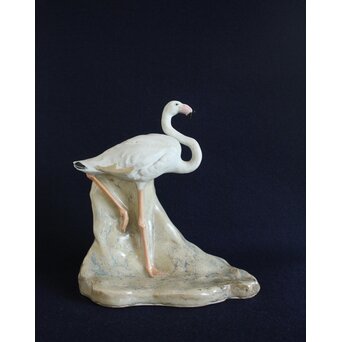 沼田一雅 陶彫 アフリカの鶴　P630