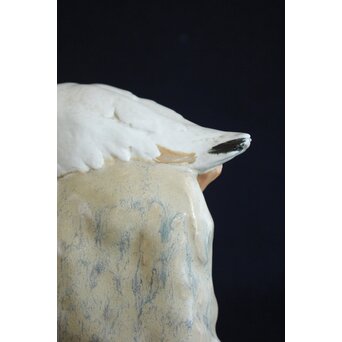 沼田一雅 陶彫 アフリカの鶴　P630 