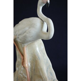 沼田一雅 陶彫 アフリカの鶴　P630 