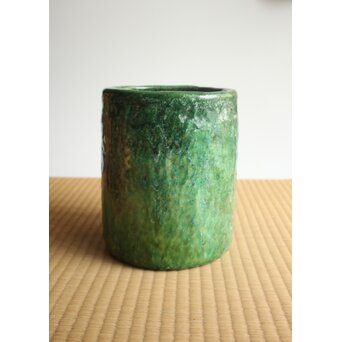 岩波其残作か 時雨火鉢 楽焼　P632