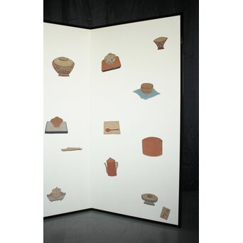 福田貂太郎 茶具 紙本屏風　Z803 