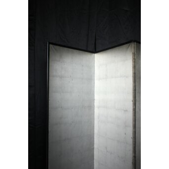 中浜松香 蘆に雁 銀屏風 水墨 八曲一双　Z806 