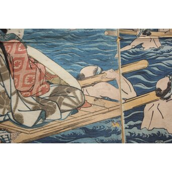 歌川広重 浮世絵木版画 東海道川尽 大井川の図　Z808 