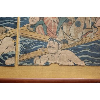 歌川広重 浮世絵木版画 東海道川尽 大井川の図　Z808 