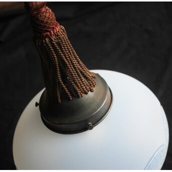 腐食菊型装飾 オパールセントガラス オーバル型照明　A548 